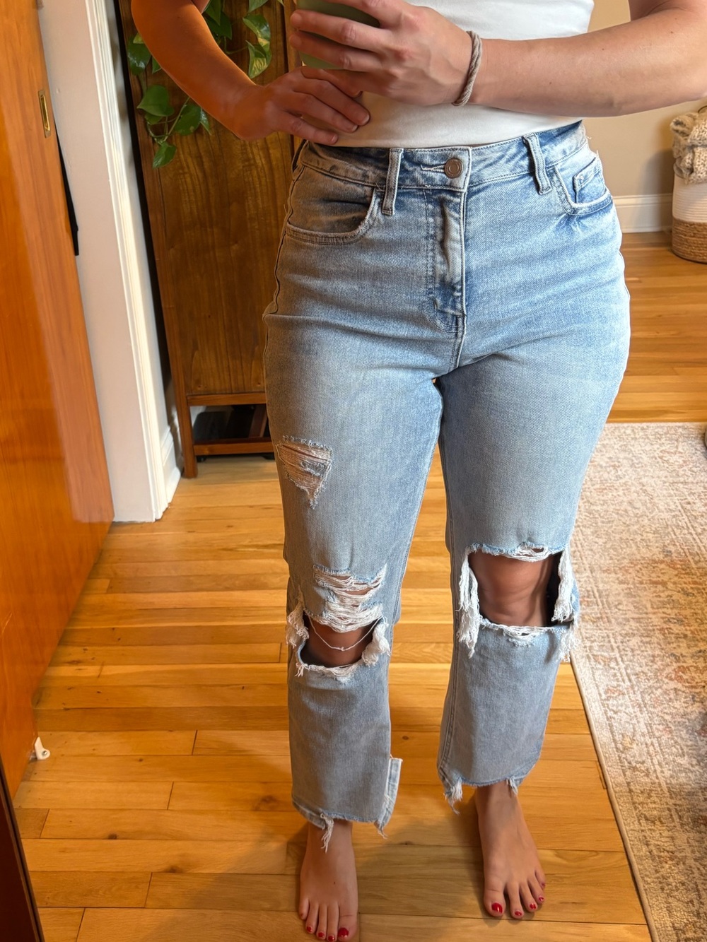 Distressed Light Blue Women’s Jeans